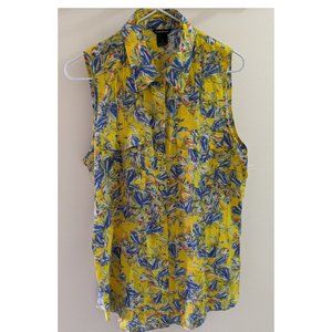 Club Monaco - Button up sleeveless blouse with tie